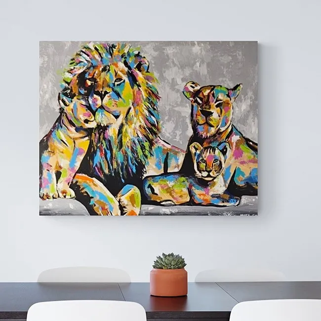 משפחת האריות - הדפס אומנותי