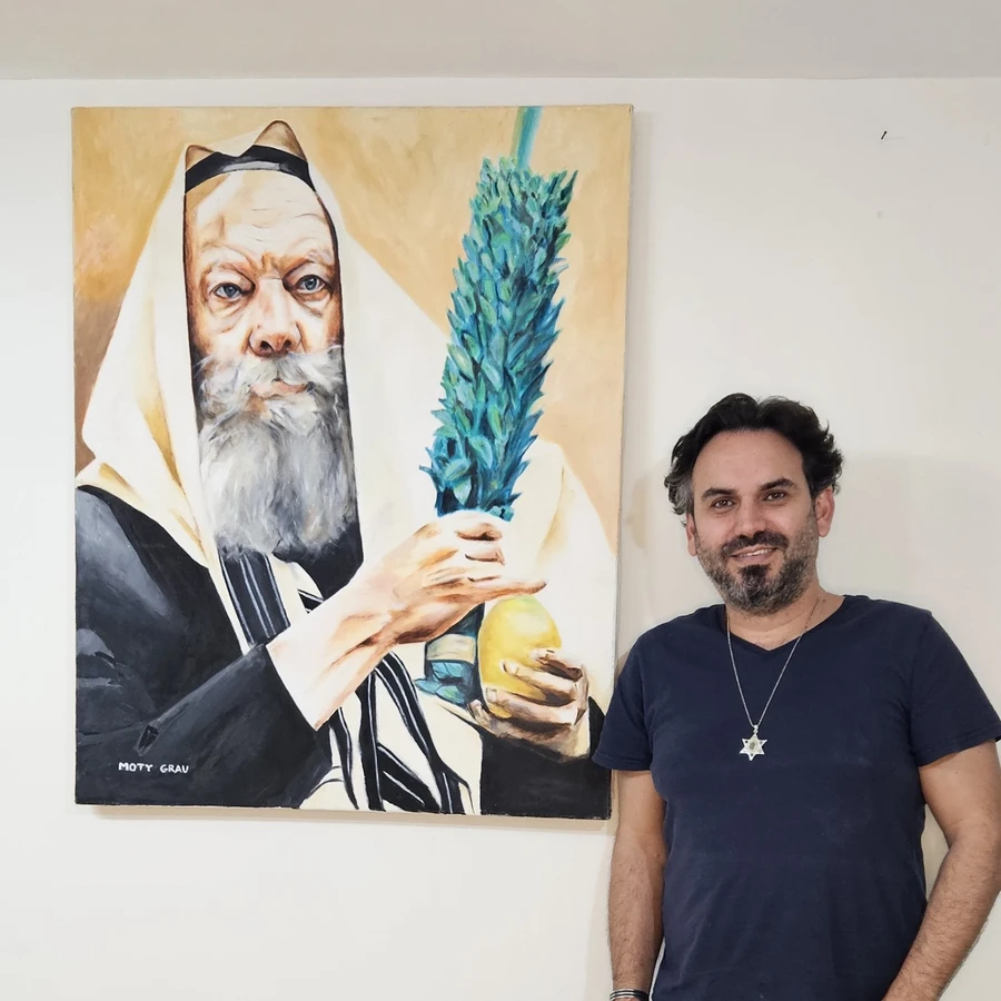 הרבי מלובביץ';- הדפס משודרג עם צבע