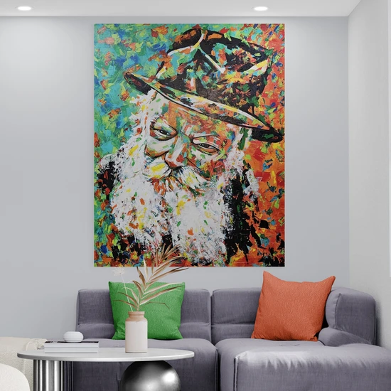 הרבי מלובביץ'- הדפס משודרג עם צבע